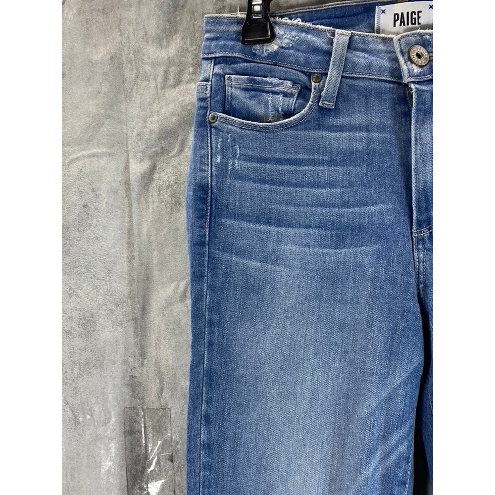 PAIGE Women's Atterberry High-Rise Hoxton Cropped Raw Hem Skinny Jeans SZ 25 - Picture 3 of 11